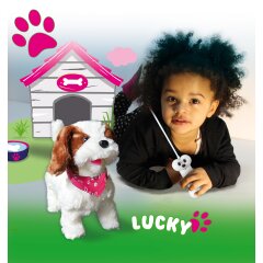 Lucky RC Furry Dog white/brown 27MHz