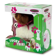 Lucky RC Perro de peluche blanco/marròn 27MHz