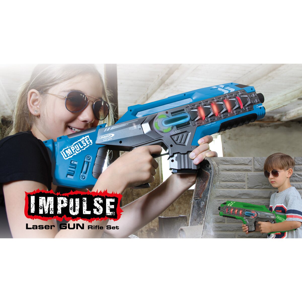 Impulse Laser Gun Rifle Set blau/grün Impulse Laser Gun Rifle Set blau/grün