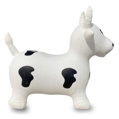 Animal rebondissante vache blanc/noir avec pompe