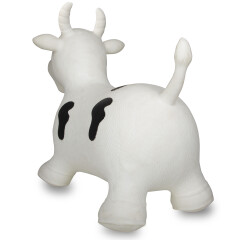 Animal rebondissante vache blanc/noir avec pompe