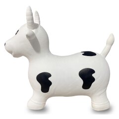 Animal rebondissante vache blanc/noir avec pompe