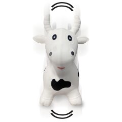 Animal saltarín Vaca HoppyDoo blanco/ negro con bomba