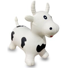 Animal saltarín Vaca HoppyDoo blanco/ negro con bomba