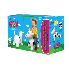 Bouncing Animal Cow HoppyDoo white/black with pump