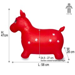 Animal saltarín Caballo HoppyDoo rojo con bomba