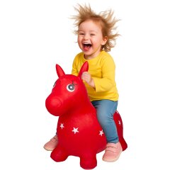 Bouncing Animal Horse HoppyDoo red with pump