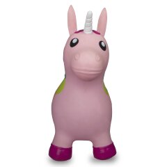 Animal rebondissante licorne multicolore avec pompe