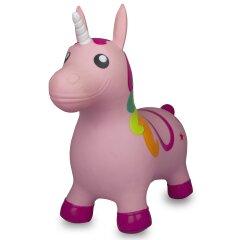 Animal rebondissante licorne multicolore avec pompe