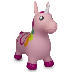 Animal rebondissante licorne multicolore avec pompe