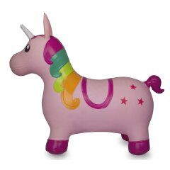 Animal rebondissante licorne multicolore avec pompe