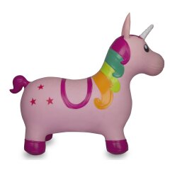 Animal saltarín Unicornio colorido con bomba