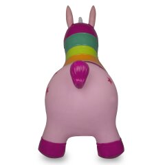 Animal saltarín Unicornio colorido con bomba