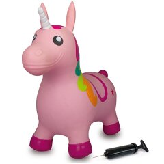 Animal saltarín Unicornio colorido con bomba