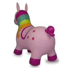 Animal saltarín Unicornio colorido con bomba