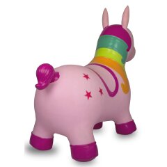 Animal saltarín Unicornio colorido con bomba