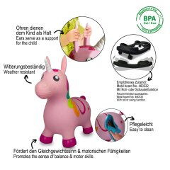 Bouncing Animal Unicorn HoppyDoo multicolour with pump
