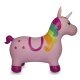 Animal rebondissante licorne multicolore avec pompe