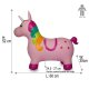 Animal saltarín Unicornio colorido con bomba