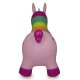 Animal saltarín Unicornio colorido con bomba