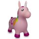 Animal saltarín Unicornio colorido con bomba