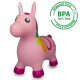 Animal saltarín Unicornio colorido con bomba