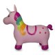 Animal saltarín Unicornio colorido con bomba