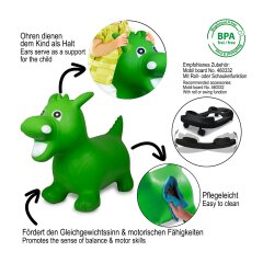 Bouncing Animal  Dragon green with pump