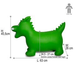 Bouncing Animal Dragon HoppyDoo green with pump