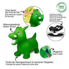 Bouncing Animal Dragon HoppyDoo green with pump