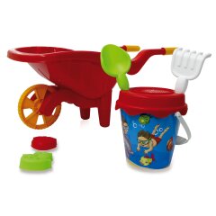 Sandbox Set with wheelbarrow red 6-part