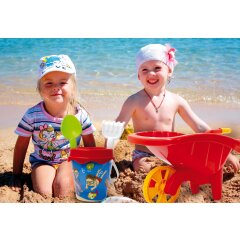 Sandbox Set with wheelbarrow red 6-part