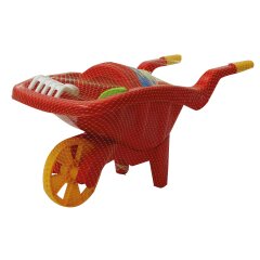 Sandbox Set with wheelbarrow red 6-part