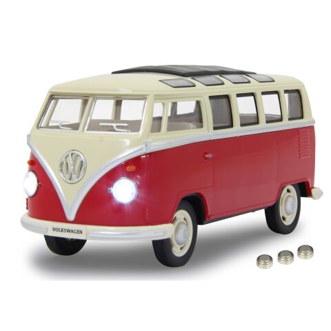 VW T1 Bus Diecast 1:24 rot mit LED Sound und Rckzugmotor