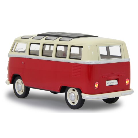 VW T1 Bus Diecast 1:24 rot mit LED Sound und Rckzugmotor
