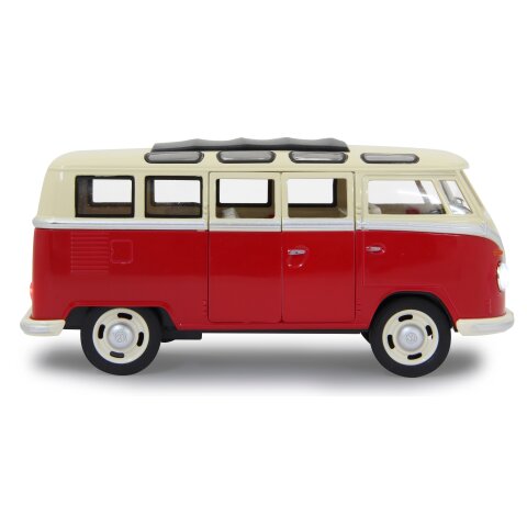 VW T1 Bus Diecast 1:24 rot mit LED Sound und Rckzugmotor