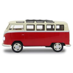 VW T1 Bus Diecast 1:24 rojo con LED sonido y Pullback Motor