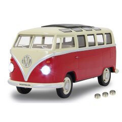 VW T1 Bus Diecast 1:24 rojo con LED sonido y Pullback Motor