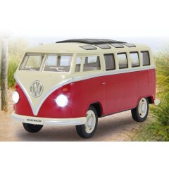 VW T1 Bus Diecast 1:24 rosso con LED suono e retrocarica