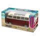 VW T1 Bus Diecast 1:24 rojo con LED sonido y Pullback Motor