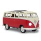 VW T1 Bus Diecast 1:24 rojo con LED sonido y Pullback Motor