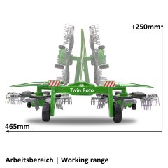 Rake Twin Roto for RC-Tractor 1:16