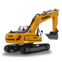 excavatrice Liebherr R936 1:20 2,4GHz Destruction Set avec Grappin obus et marteau de démolition