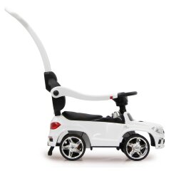 Cavalcabile Mercedes-Benz AMG GL63 bianco 2in1 con barra di spinta