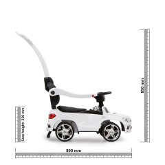 Cavalcabile Mercedes-Benz AMG GL63 bianco 2in1 con barra di spinta