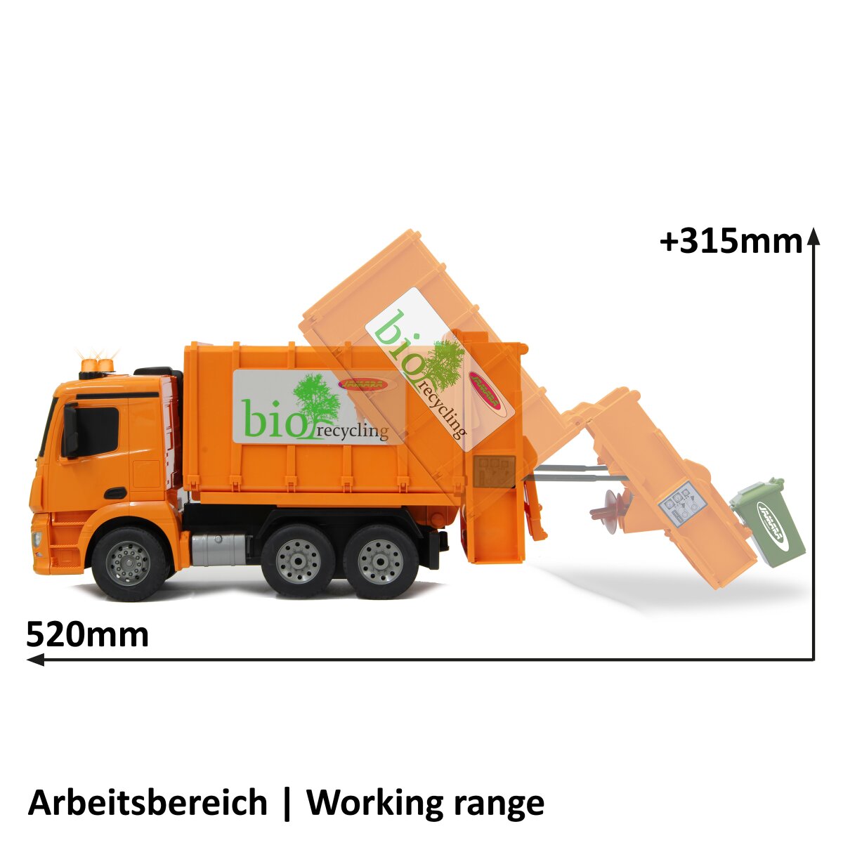 RC Müllwagen Mercedes Antos 1:20 2,4GHz Müllauto Ferngesteuert LKW 405079 