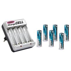 Cargador Charge Cell incl. 6pz . AA 1,2V im Blister incl. 6xAA 2400mAh