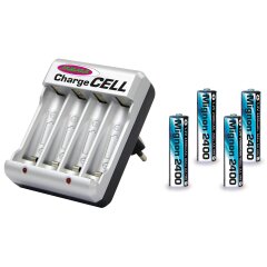 Cargador Charge Cell inc. 4pz. AA 1,2V im Blister incl....