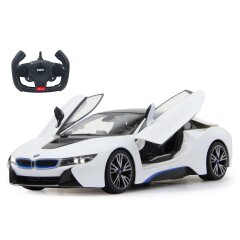 BMW I8 1:14 bianco 2,4GHz apertura porte telecomandate