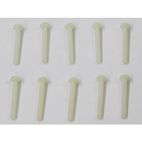 Plastic screws w. round head and cross M4x30mm 10pcs